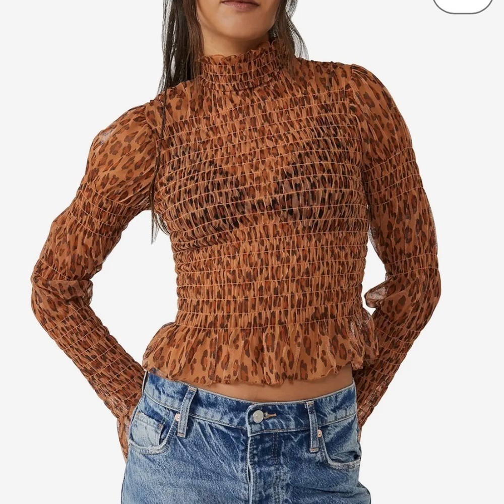 Free People Cheetah Top